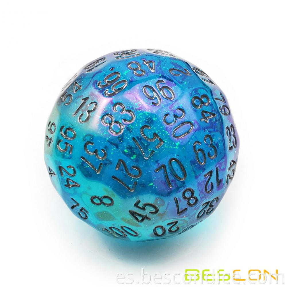 Dazzling Blue 100 Sided Game Dice 2